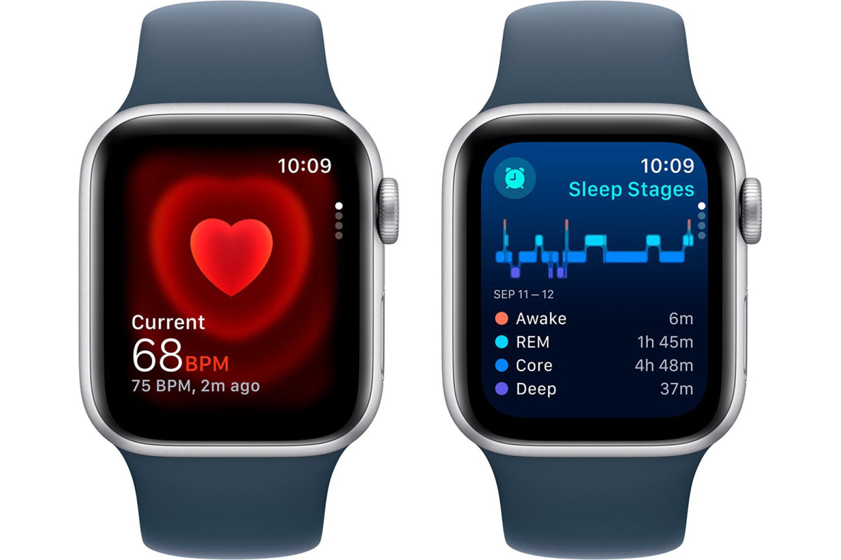 Смартгодинник Apple Watch SE GPS 40mm Silver Aluminium Case with Storm Blue Sport Band – M/L