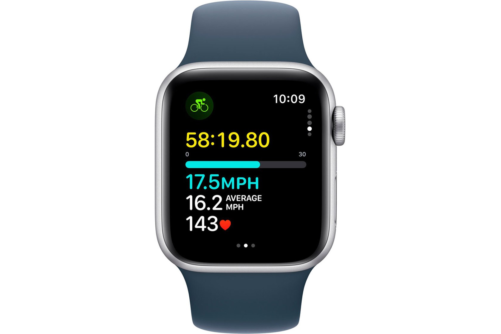 Смартгодинник Apple Watch SE GPS 40mm Silver Aluminium Case with Storm Blue Sport Band – M/L