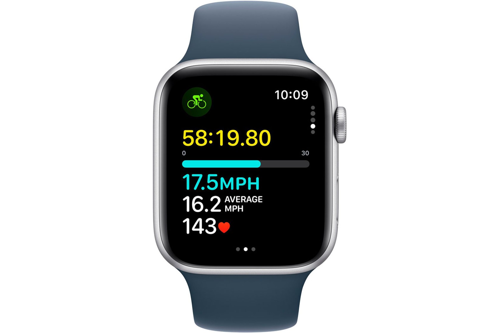 Смартгодинник Apple Watch SE GPS 44mm Silver Aluminium Case with Storm Blue Sport Band – S/M