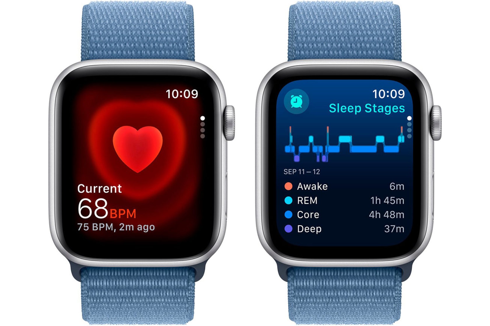 Смартгодинник Apple Watch SE GPS 44mm Silver Aluminium Case with Winter Blue Sport Loop