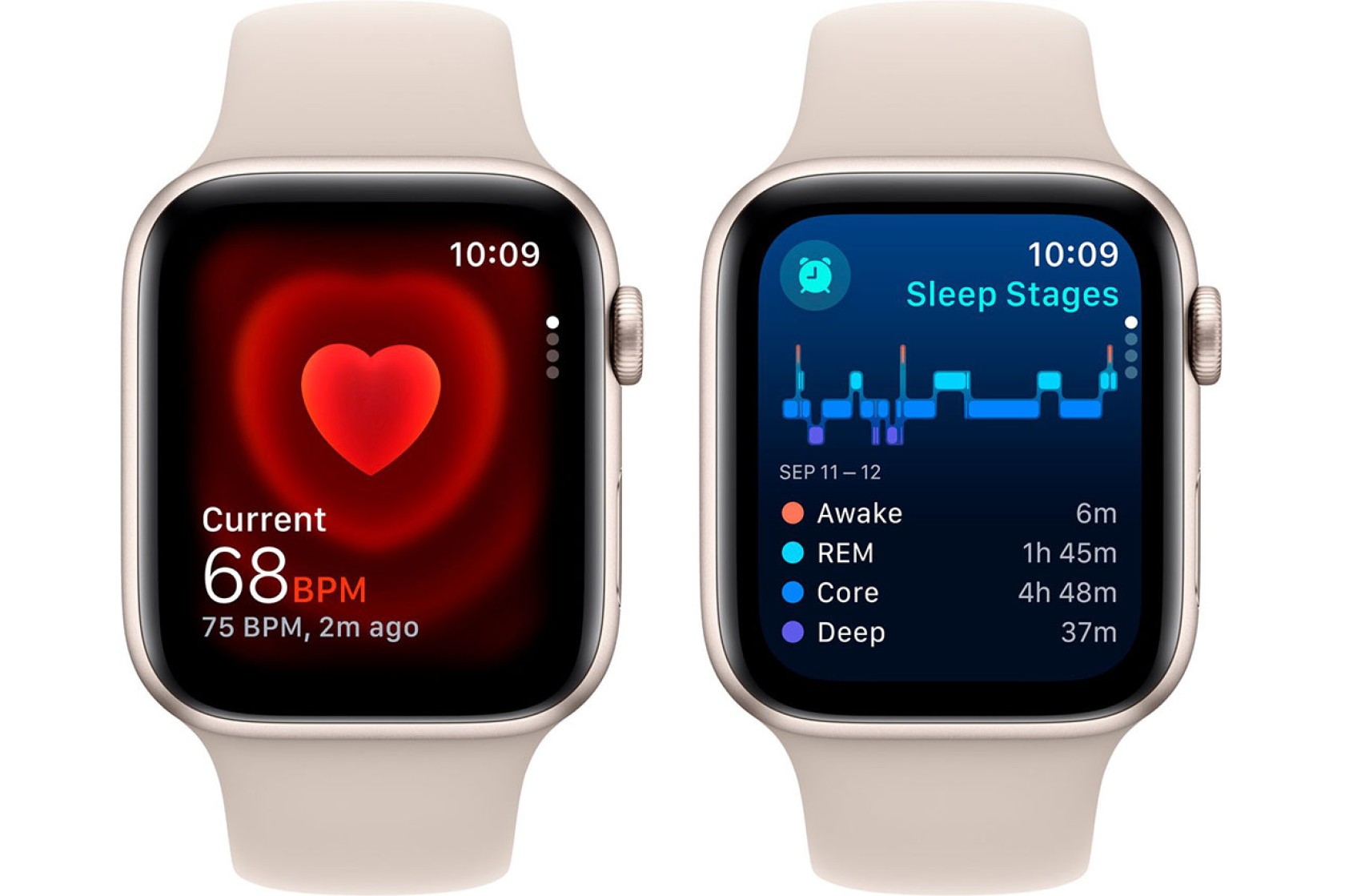 Смартгодинник Apple Watch SE GPS 44mm Starlight Aluminium Case with Starlight Sport Band – M/L