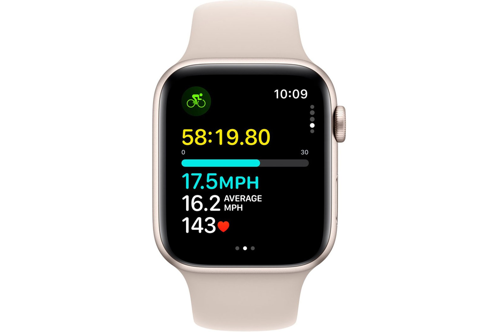 Смартгодинник Apple Watch SE GPS 44mm Starlight Aluminium Case with Starlight Sport Band – S/M