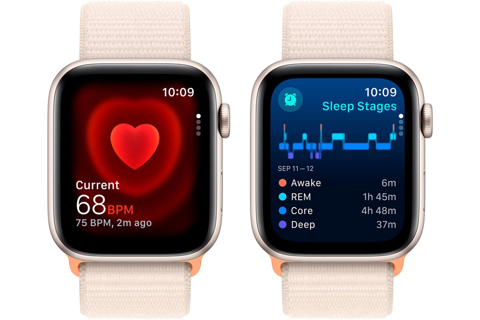 Смартгодинник Apple Watch SE GPS 44mm Starlight Aluminium Case with Starlight Sport Loop