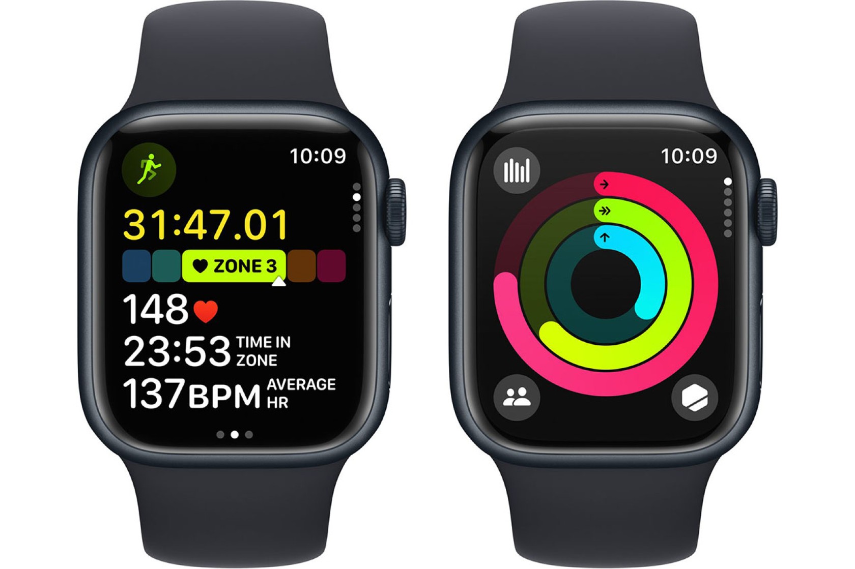 Смартгодинник Apple Watch Series 9 GPS 41mm Midnight Aluminium Case with Midnight Sport Band – S/M