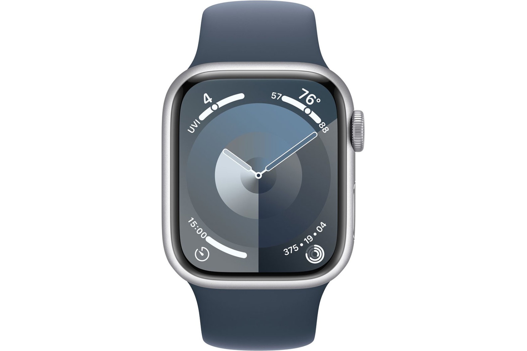 Смартгодинник Apple Watch Series 9 GPS 41mm Silver Aluminium Case with Storm Blue Sport Band – M/L