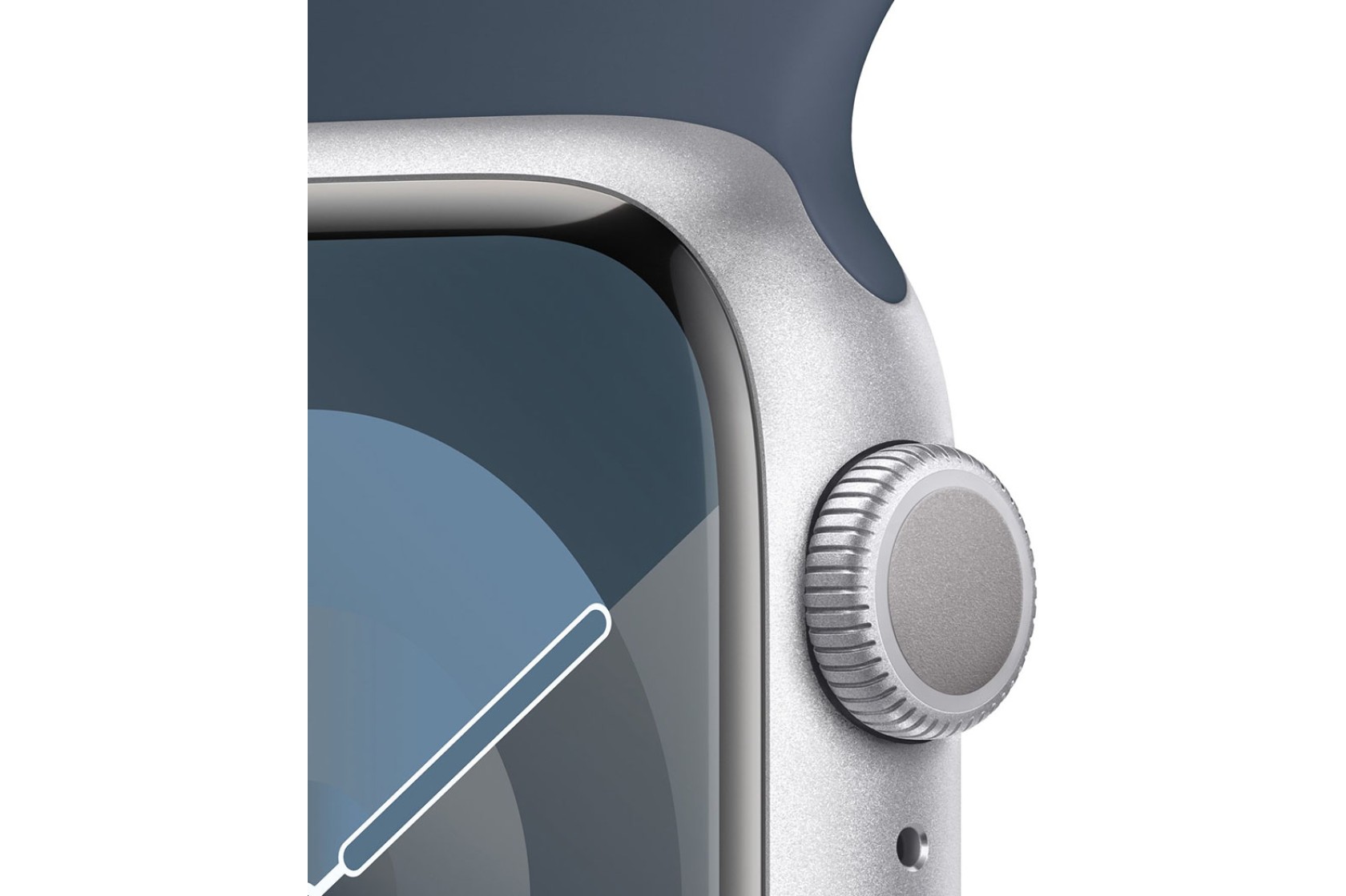 Смартгодинник Apple Watch Series 9 GPS 41mm Silver Aluminium Case with Storm Blue Sport Band – S/M