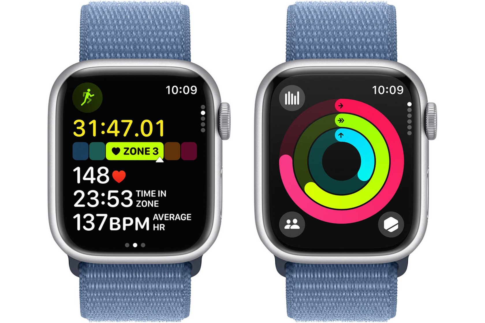 Смартгодинник Apple Watch Series 9 GPS 41mm Silver Aluminium Case with Winter Blue Sport Loop