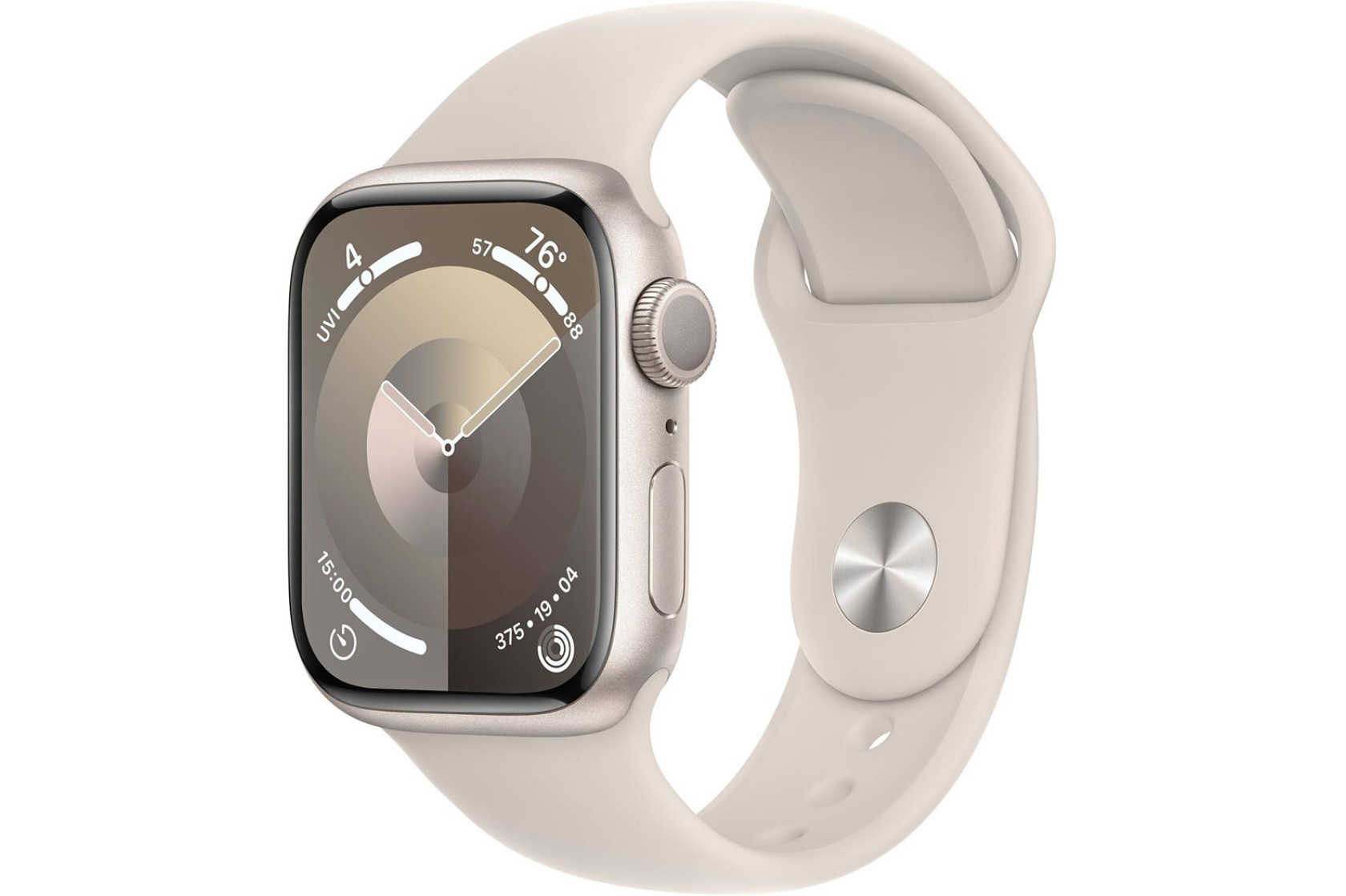 Смартгодинник Apple Watch Series 9 GPS 41mm Starlight Aluminium Case with Starlight Sport Band – M/L