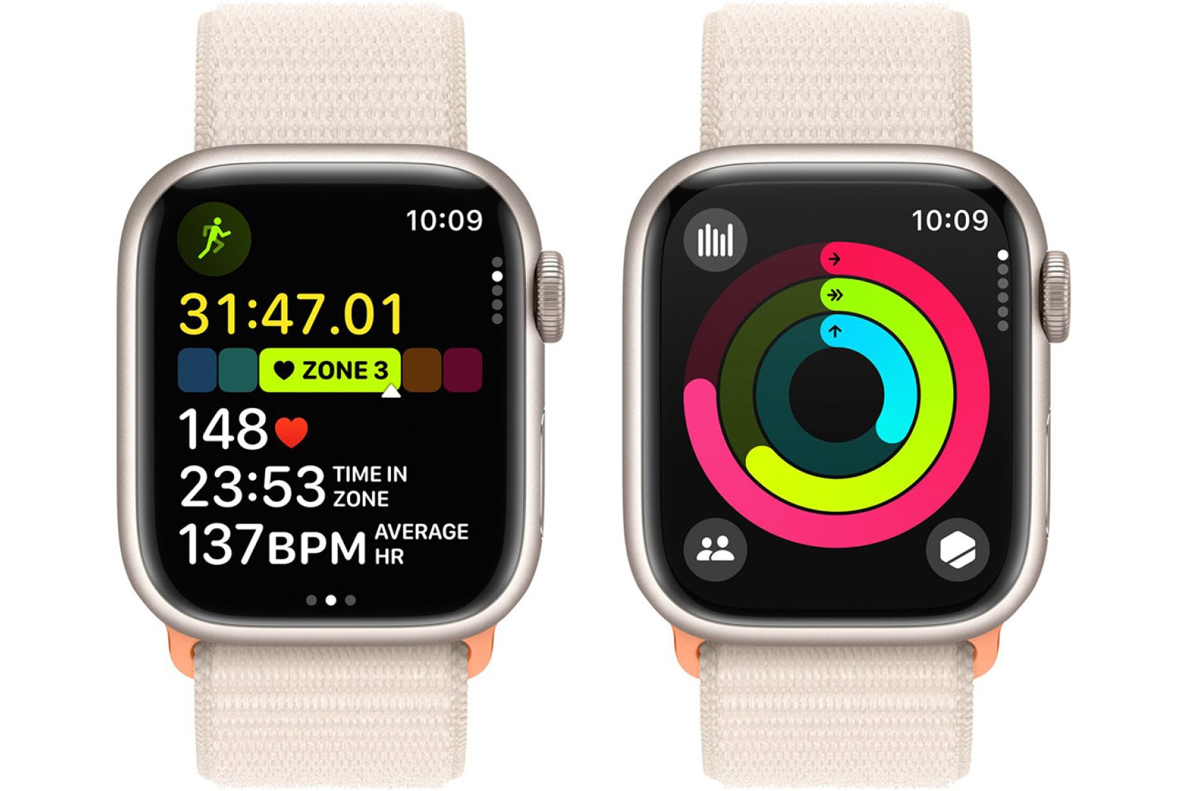 Смартгодинник Apple Watch Series 9 GPS 41mm Starlight Aluminium Case with Starlight Sport Loop