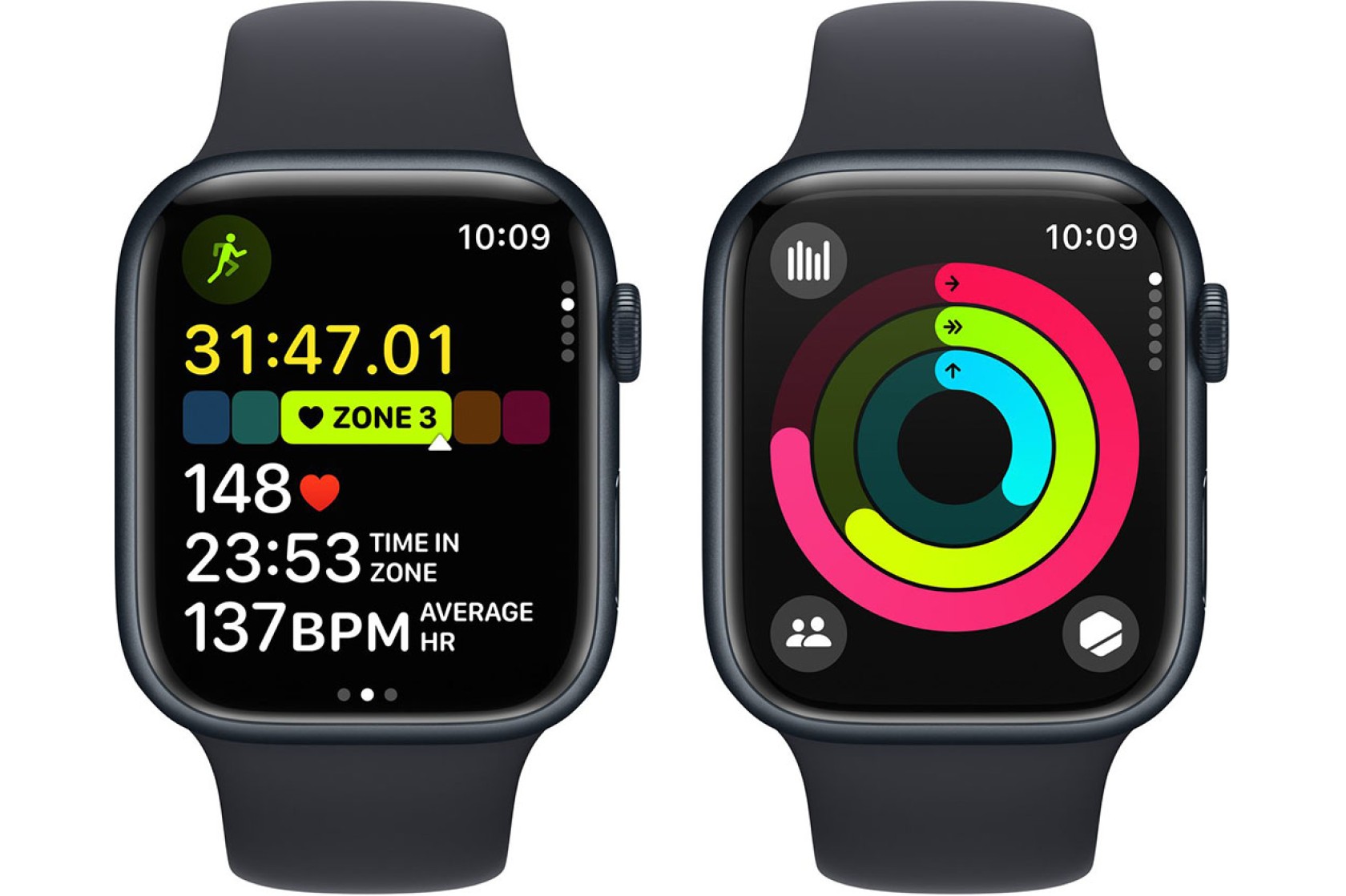 Смартгодинник Apple Watch Series 9 GPS 45mm Midnight Aluminium Case with Midnight Sport Band – M/L