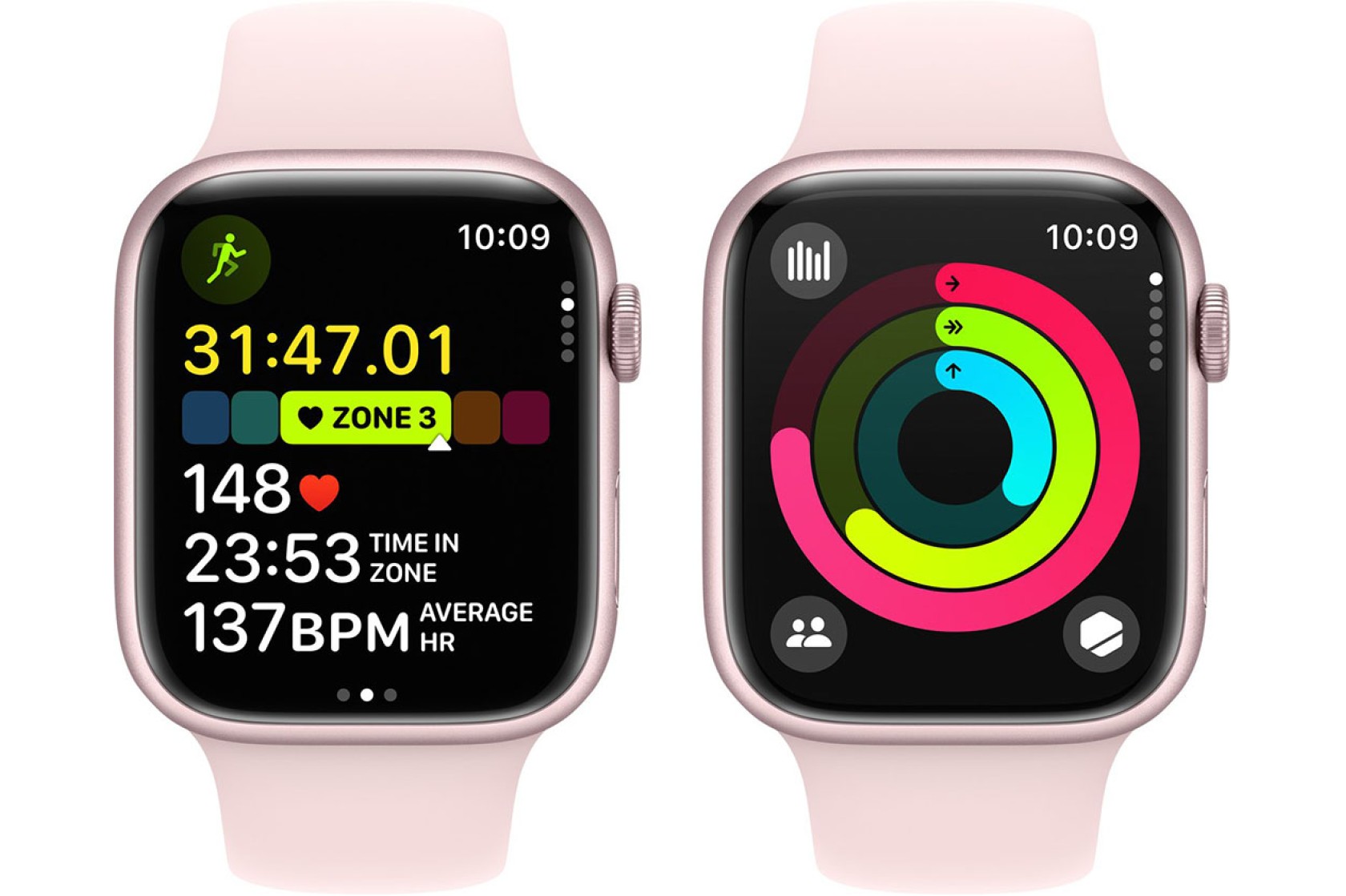 Смартгодинник Apple Watch Series 9 GPS 45mm Pink Aluminium Case with Light Pink Sport Band – M/L