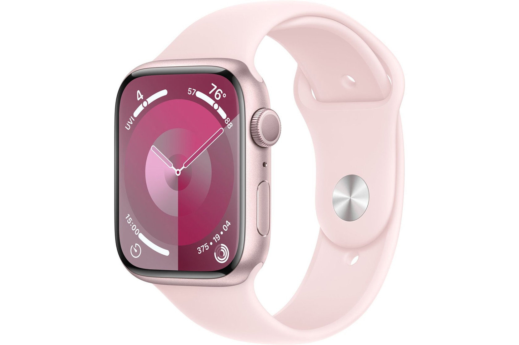 Смартгодинник Apple Watch Series 9 GPS 45mm Pink Aluminium Case with Light Pink Sport Band – S/M