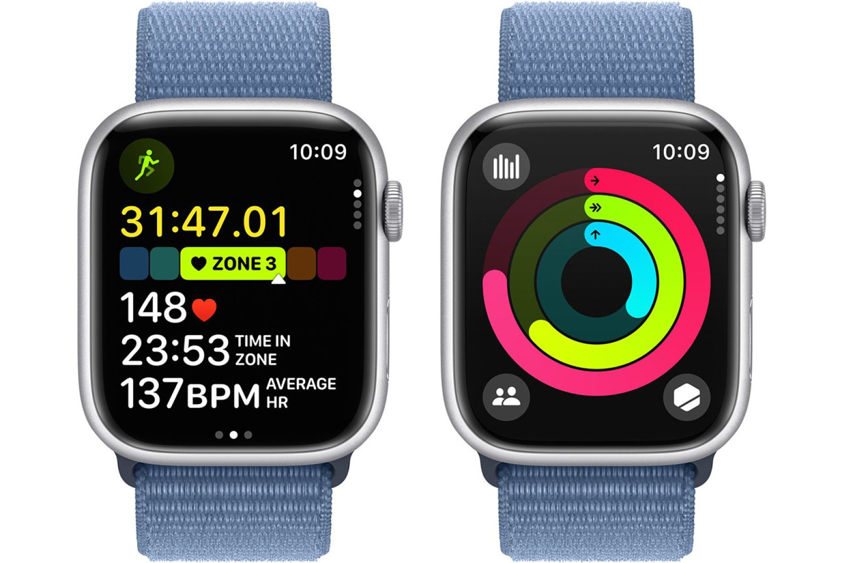 Смартгодинник Apple Watch Series 9 GPS 45mm Silver Aluminium Case with Winter Blue Sport Loop