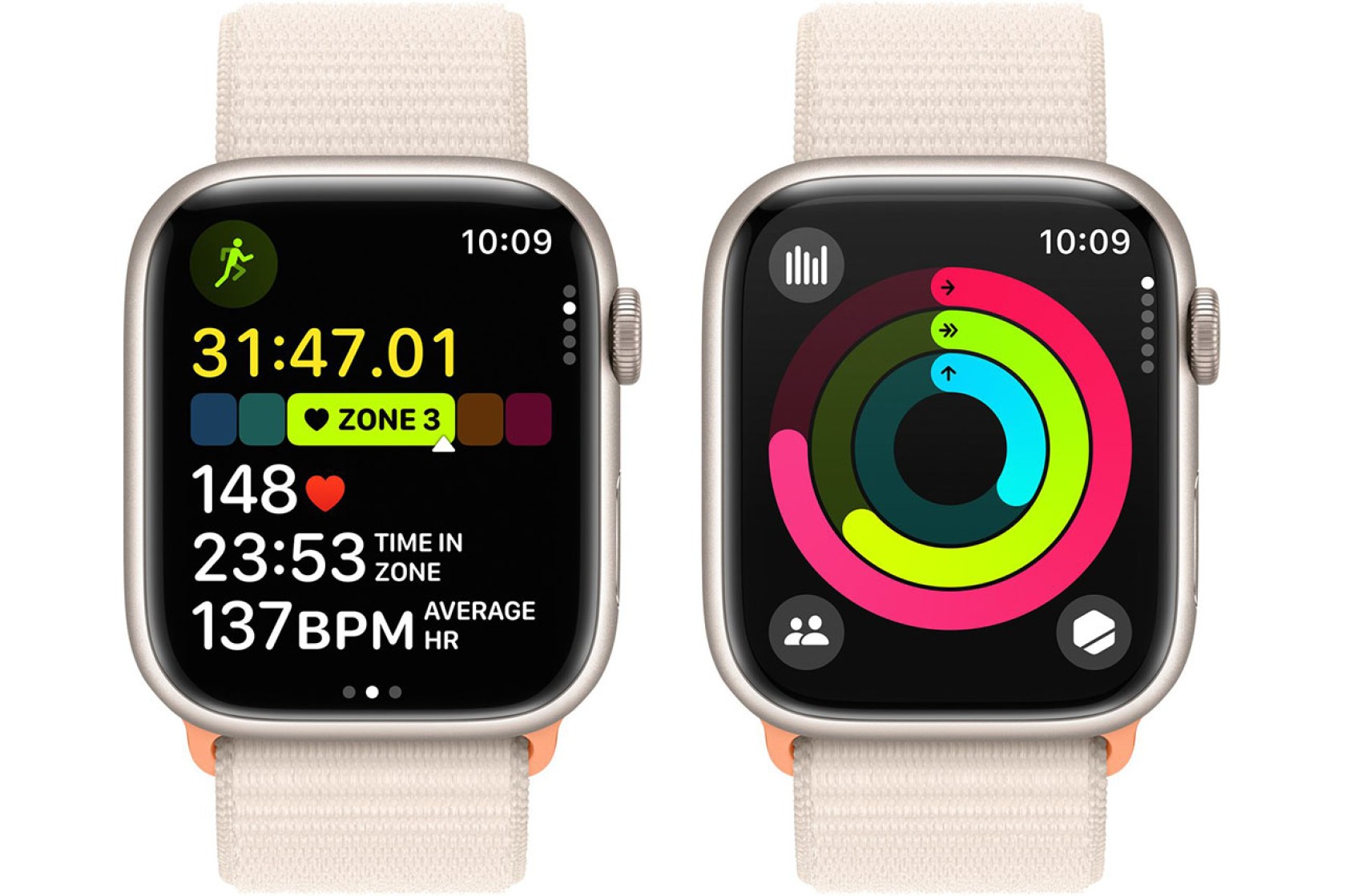 Смартгодинник Apple Watch Series 9 GPS 45mm Starlight Aluminium Case with Starlight Sport Loop