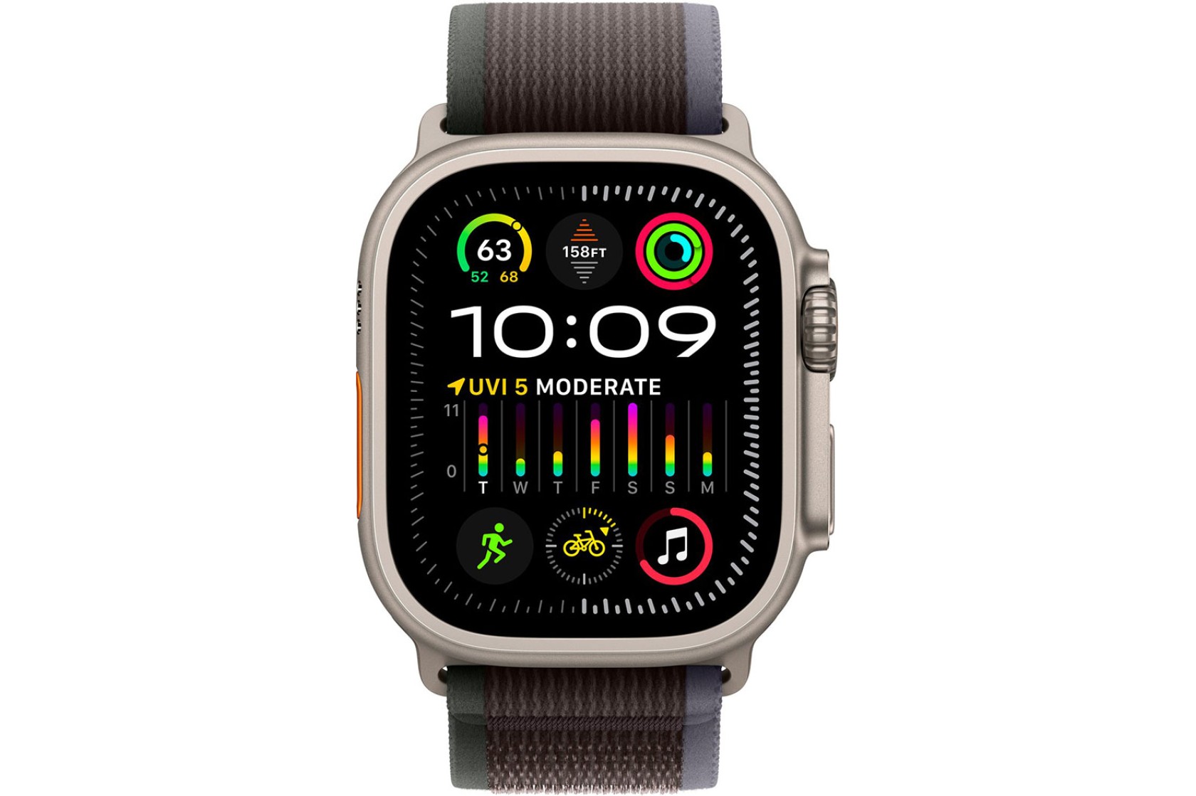 Смартгодинник Apple Watch Ultra 2 GPS + Cellular, 49mm Titanium Case with Blue/Black Trail Loop – S/M