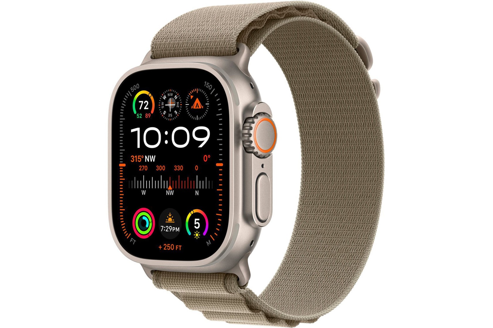 Смартгодинник Apple Watch Ultra 2 GPS + Cellular, 49mm Titanium Case with Olive Alpine Loop – Medium
