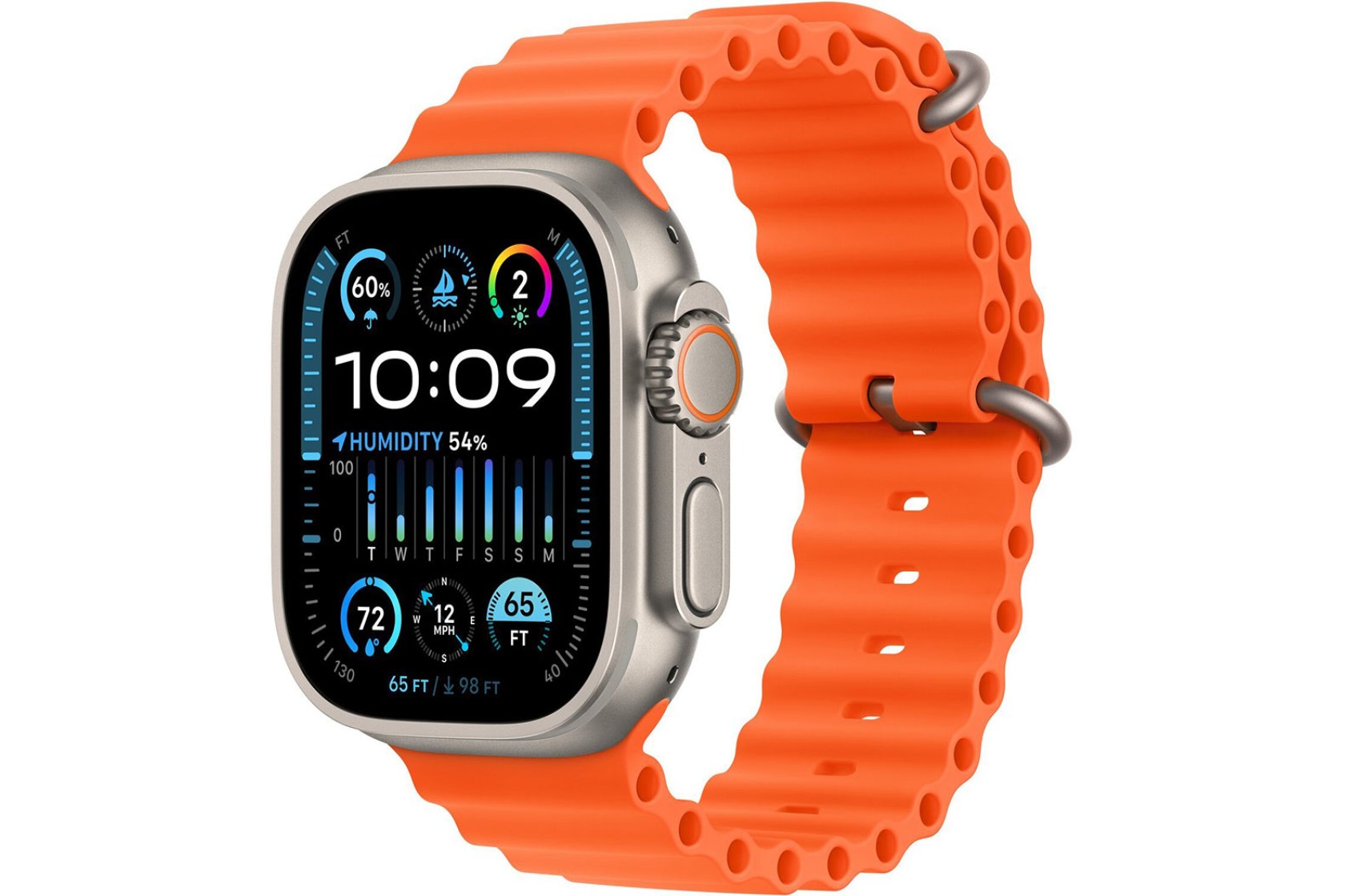 Смартгодинник Apple Watch Ultra 2 GPS + Cellular, 49mm Titanium Case with Orange Ocean Band