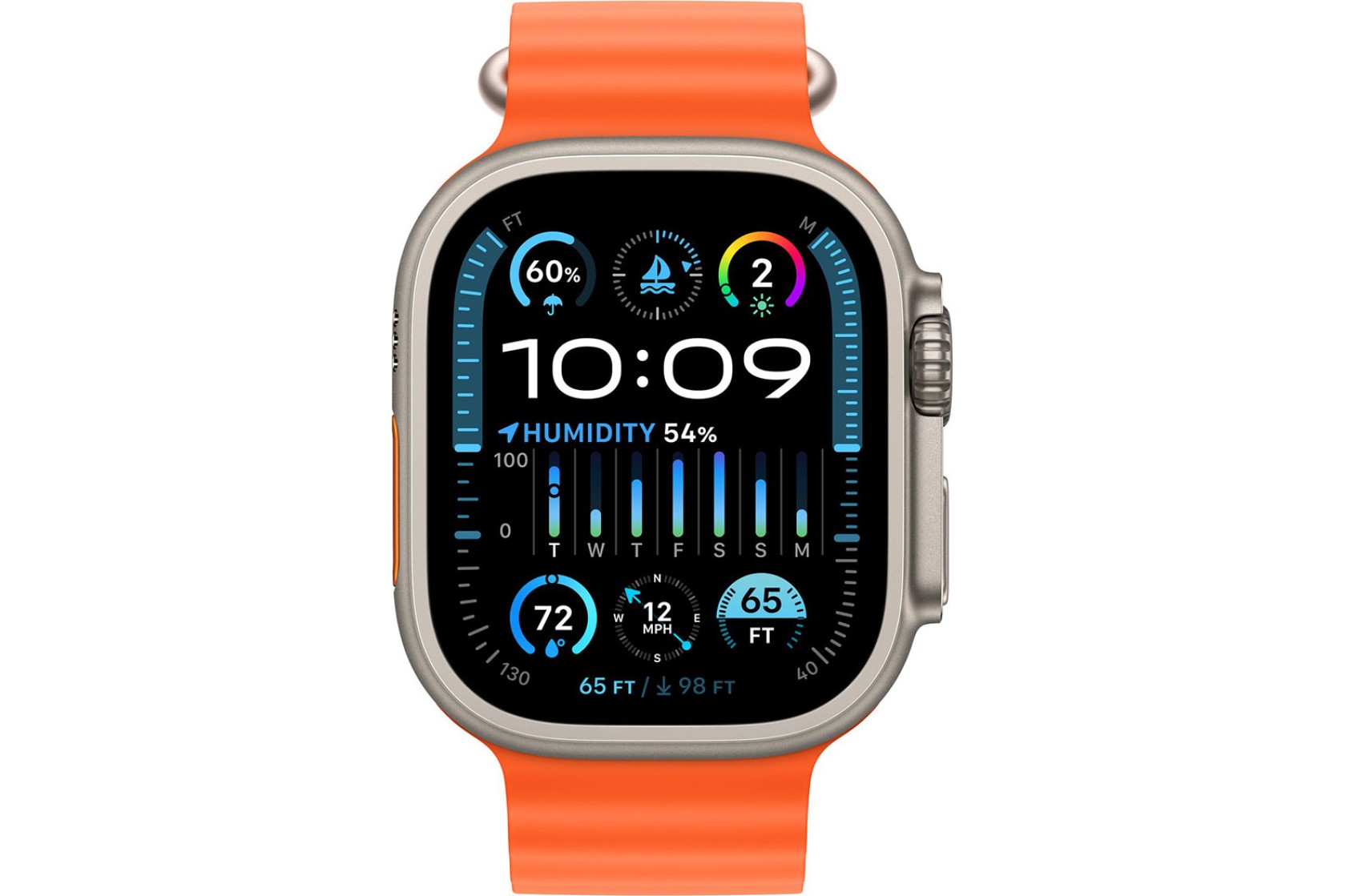 Смартгодинник Apple Watch Ultra 2 GPS + Cellular, 49mm Titanium Case with Orange Ocean Band