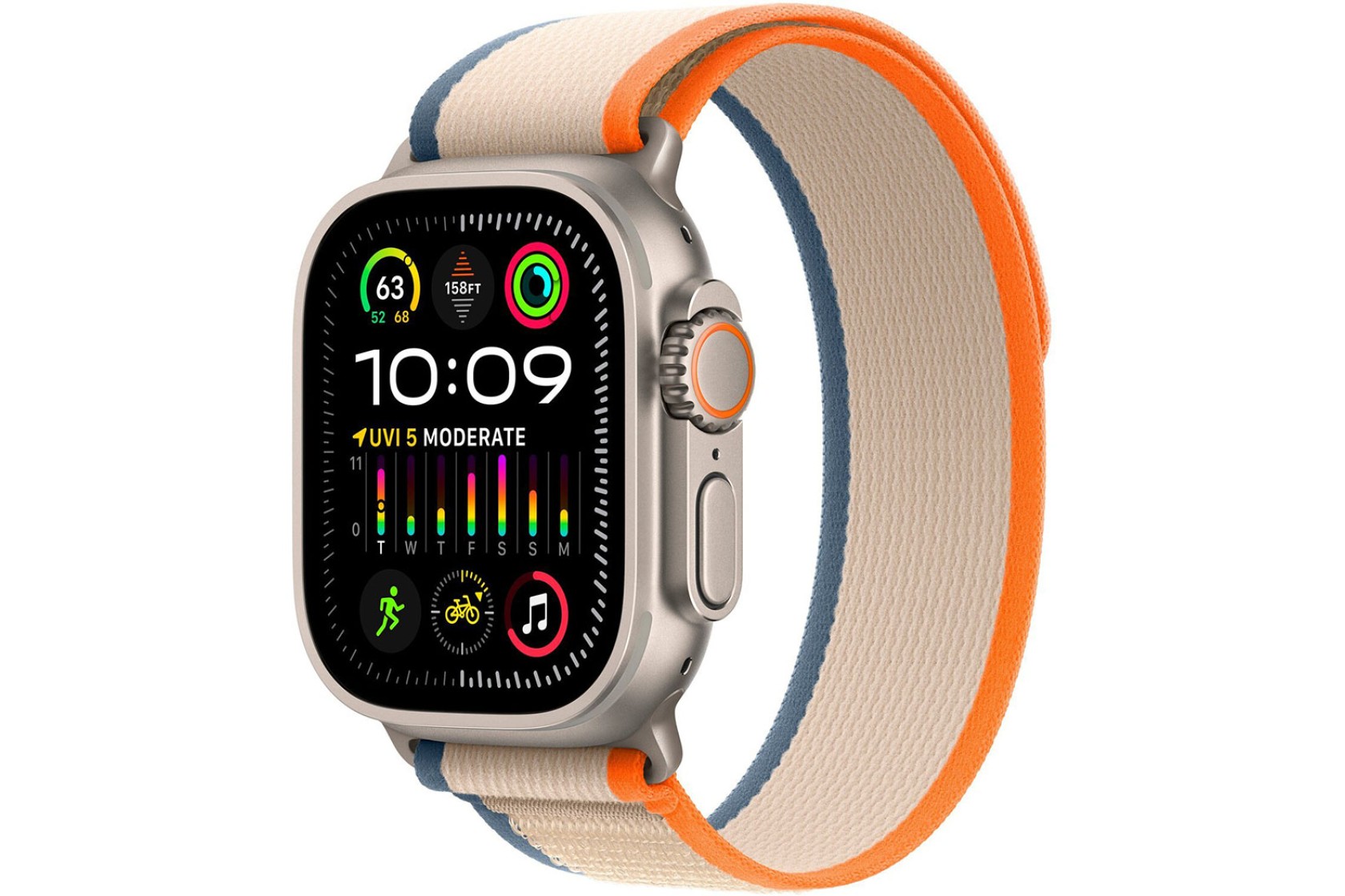 Смартгодинник Apple Watch Ultra 2 GPS + Cellular, 49mm Titanium Case with Orange/Beige Trail Loop – M/L