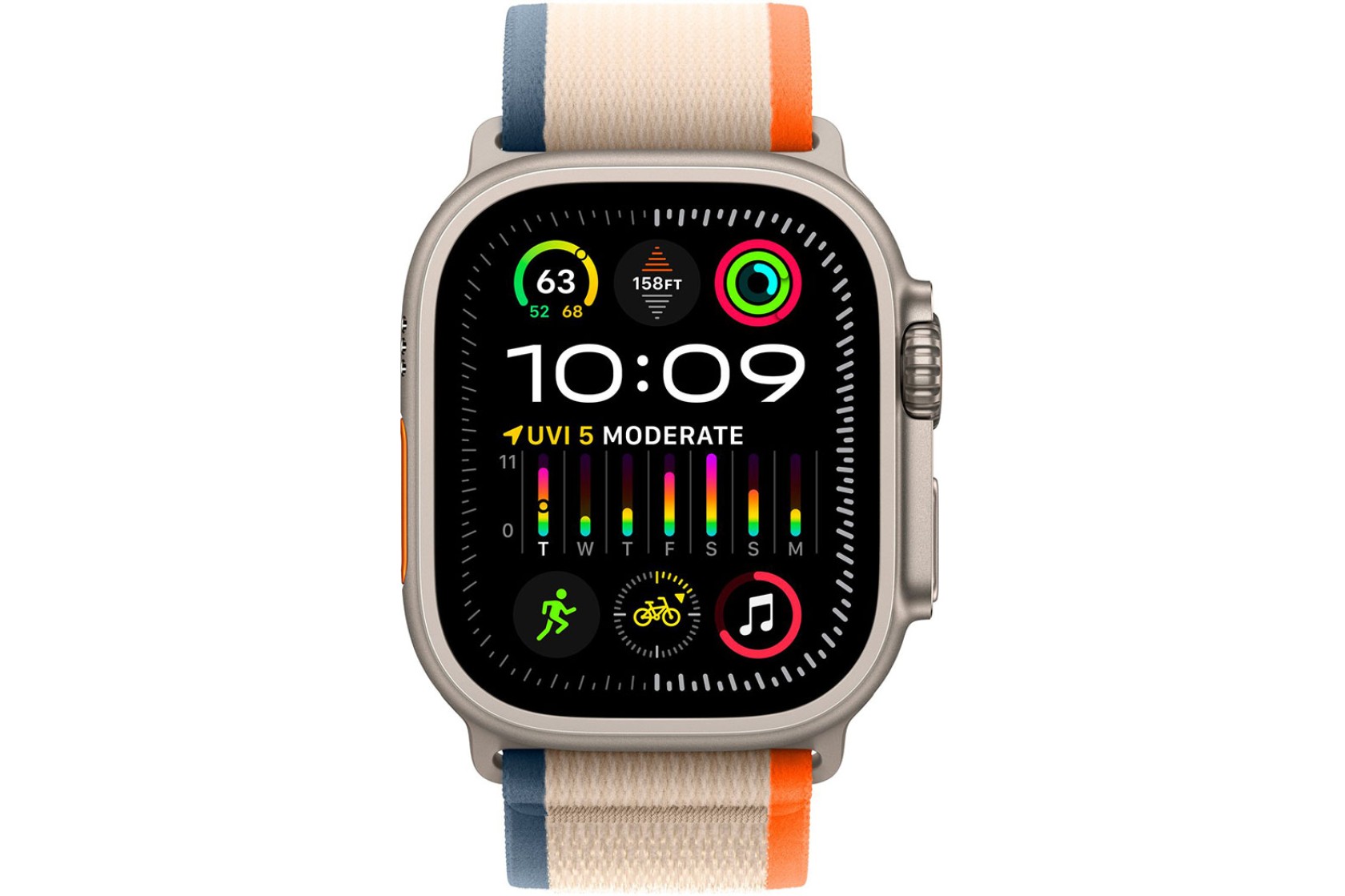 Смартгодинник Apple Watch Ultra 2 GPS + Cellular, 49mm Titanium Case with Orange/Beige Trail Loop – M/L