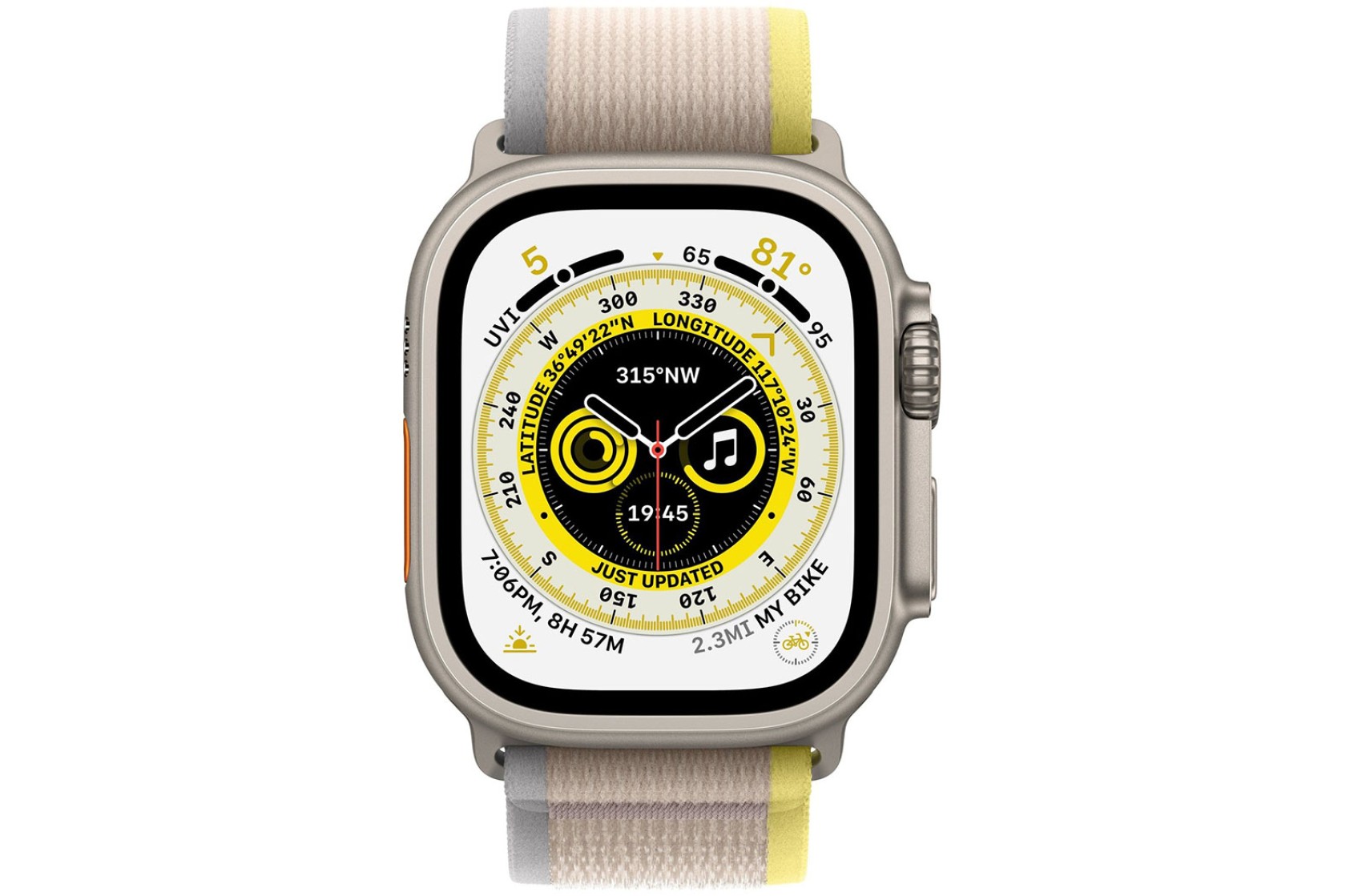 Смартгодинник Apple Watch Ultra GPS + Cellular 49mm Titanium Case with Yellow/Beige Trail Loop – M/L